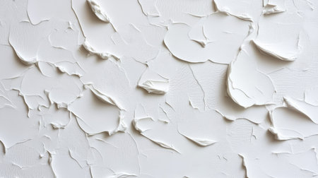 A detailed textured white background showcasing cracked paint, perfect for various design projects. Ideal for backgrounds in digital and print art.の素材