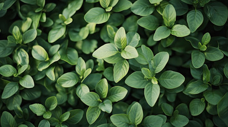 A stunning close-up view of fresh green leaves showcasing vibrant hues and intricate textures, reflecting the beauty of nature and lush growth in a garden setting.の素材