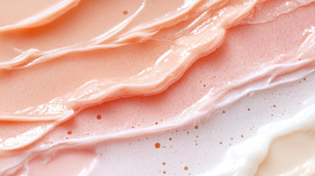 This image showcases soft layers of creamy texture in beautiful pastel tones. Perfect for beauty, skincare, and artistic design projects.の素材