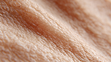 A detailed close-up of human skin texture focusing on natural patterns and fine lines, highlighting the softness and warmth of the surface.の素材