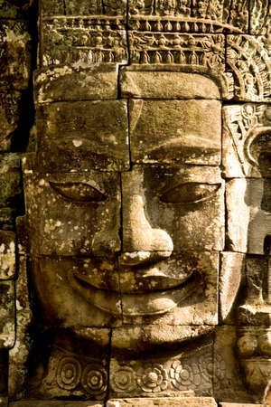 Bayon Faces, Angkor Thom, Cambodiaの写真素材