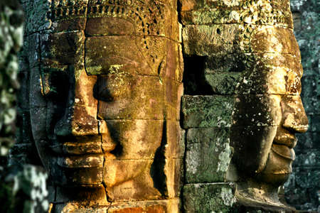 Bayon Faces, Angkor Thom, Cambodiaの写真素材