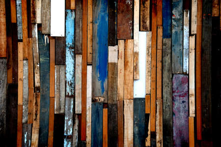 Colorful wooden wallの写真素材
