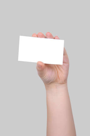 hand holding blank card の写真素材