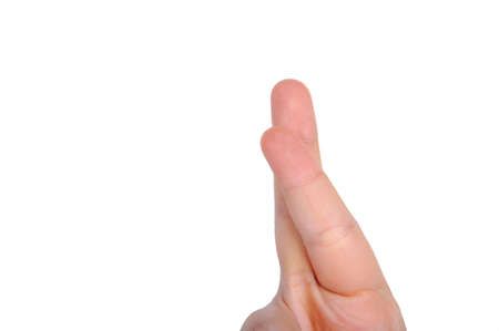 Woman hand   Isolated on white background 