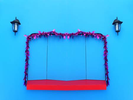 Blue wood wall texture backgroundの写真素材