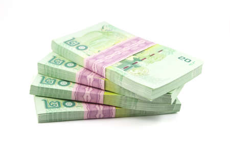 Thai money on white backgroundの写真素材