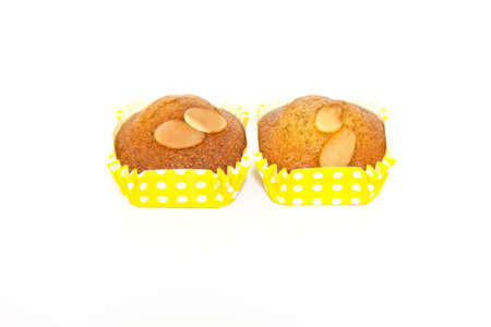 Banana cake isolated on white background, dessert.の写真素材