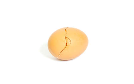 broken eggshell isolated on white background, broken egg and empty eggshell isolated on white backgroundの写真素材