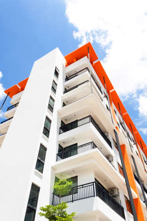 Modern apartment or condominium building exterior., Modern apartment buildings in Sriracha,...