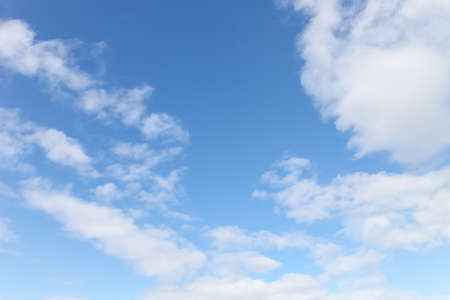 nature background., white clouds over blue sky soft focus.の写真素材