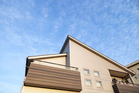 Aichi, JAPAN -September 15, 2015:Home and blue sky background in Aichi, JAPAN.,house or home for Rent.のeditorial素材