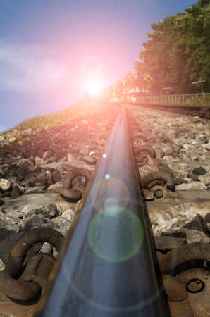 railway track with a backgroundの写真素材