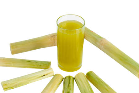 sugar cane juice isolated on white background., Cane juice with molasses in glass., This has clipping path.の写真素材