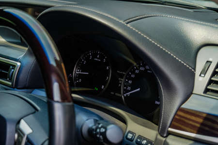 Mileage car,Closeup dashboard of mileage carの写真素材