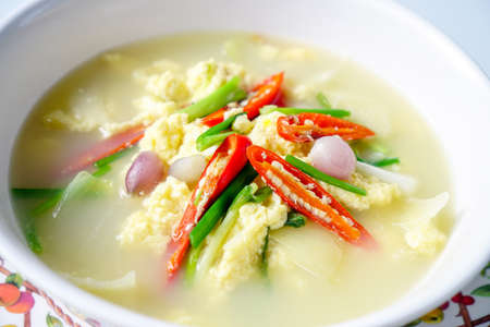 Thai Food,Steamed egg.の写真素材