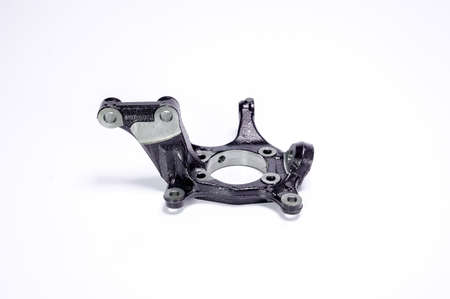 Steering knuckle bearing car suspension on a white background ,Spindles or uprights