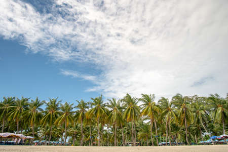 Bang saen Beach, Chonburi, Thailand - July 2019 : The beach of Bangsaen is well know throughout Thailand. It's only one hour from Bangkokのeditorial素材