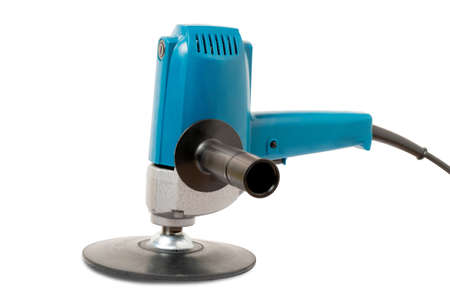 Car polishing machine with buffing plate isolated  ,on the white backgroundの写真素材