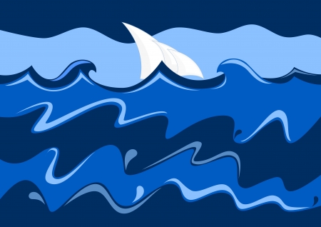 Picture of the sails on a stormy ocean.のイラスト素材