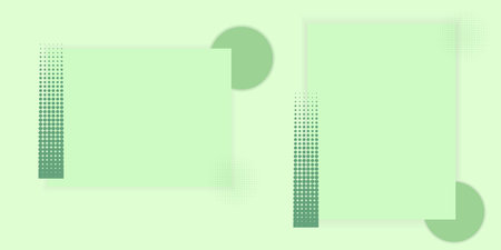 Creative green geometric background with squares, circles and dots. Vector fileのイラスト素材