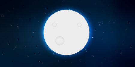 Vector illustration Full moon in the starry skyのイラスト素材