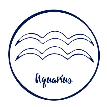 Hand drawn Zodiak signs. White Aquarius zodiac icons on a white background. Astrological symbols of the zodiac.のイラスト素材
