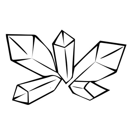 Hand drawn crystals on a white background Vector illustrationのイラスト素材