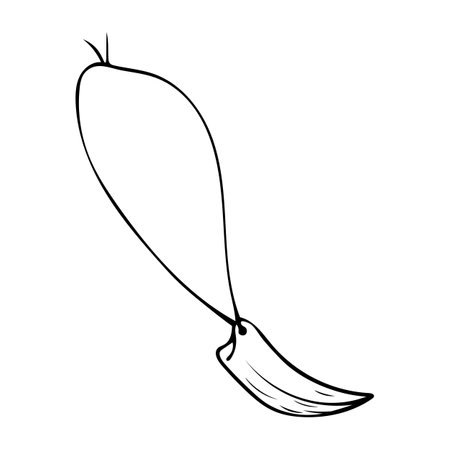 Hand-drawn vector illustration of a tooth hanging on a thread.のイラスト素材
