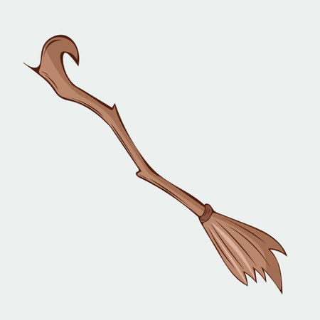 Vector illustration of a hand-drawn witchs broom. Illustration in the doodle style.のイラスト素材