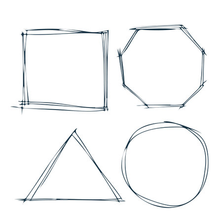 Collection of geometrical polyhedron, art deco style for wedding invitation, luxury templates, decorative patternsのイラスト素材