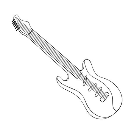 Bass Guitar Vector, Vintage Bass Guitar stock Illustrationのイラスト素材