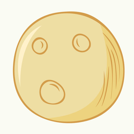 Hand drawn illustration of a yellow full moon with lunar craters. Vector illustration for Walpurgis Nightのイラスト素材