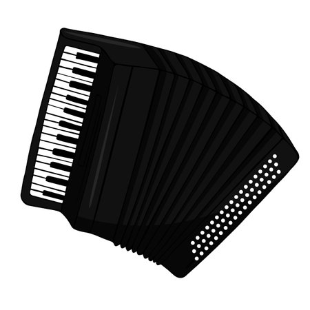 Accordion, modern musical instrument. Classic accordion, harmonious sound. Isolated Vector illustrationのイラスト素材