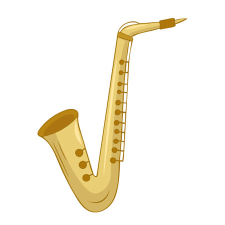 The saxophone a musical instrument. hand drawn Color vector illustration isolated on a white backgroundのイラスト素材