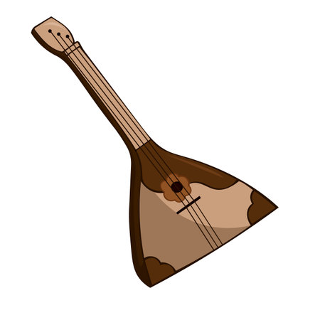Russian national string musical instrument balalaika. Vector illustration isolated on white backgroundのイラスト素材