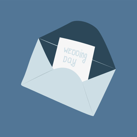 A blue envelope with a letter insideのイラスト素材