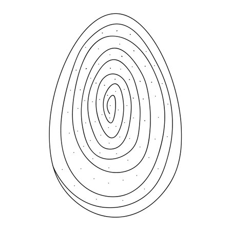 Easter egg chicken farm food. Isolated contour symbol black illustration.のイラスト素材