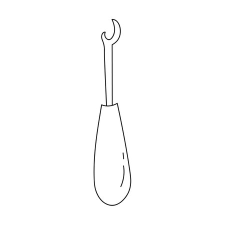 Hand drawn seam ripper for tailors, sewers isolated on white bgのイラスト素材