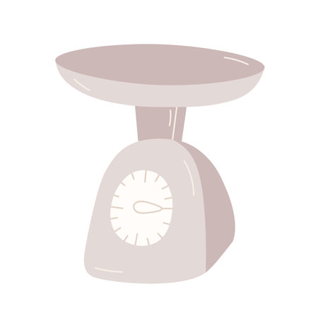 Vector illustration of a kitchen scale on a white background.のイラスト素材
