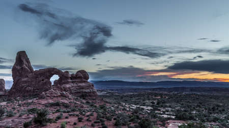sunset at windows sections, red mountain, rare formations, arches national park