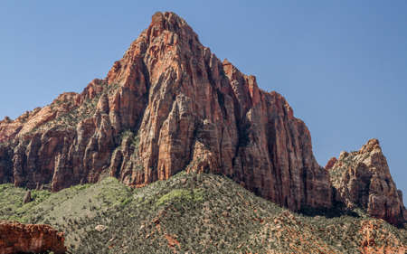 red rocks mountains at zion national parkの写真素材