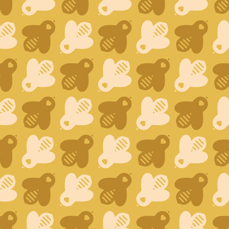 Vector Golden Honey Bees Texture repeat pattern background design. Surface Pattern Design. Great for autumn, spring, Easter and Thanksgiving projectsのイラスト素材