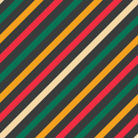 vector repeat pattern background illustration with diagonal stripes in traditional African colors. Surface Pattern Design. Great for Kwanzaa, black history month projects.のイラスト素材