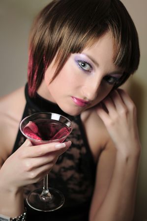 Portrait of a attractive young brunette.の写真素材