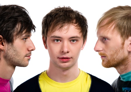 Close-up portrait of a handsome guysの写真素材