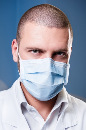 Portrait of a serious confident doctorの写真素材