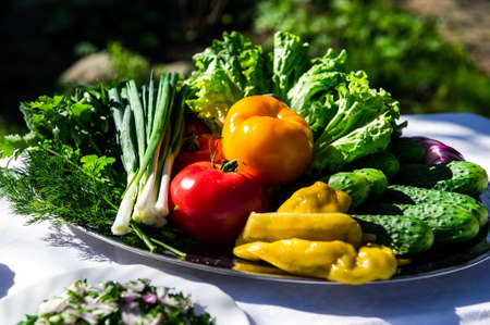 Fresh vegetables on a plate 