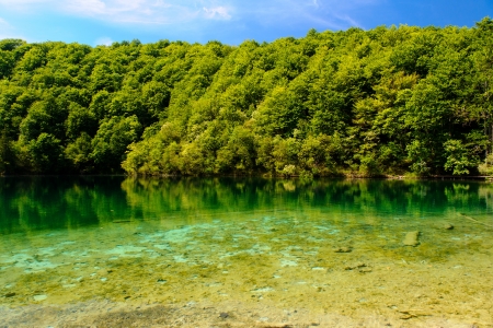 Plitvice Lakes National Park in Croatia, beautiful landscapeの写真素材