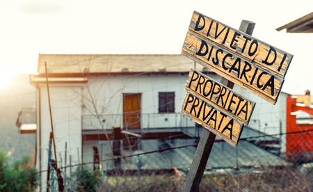 Private property, wooden signの写真素材